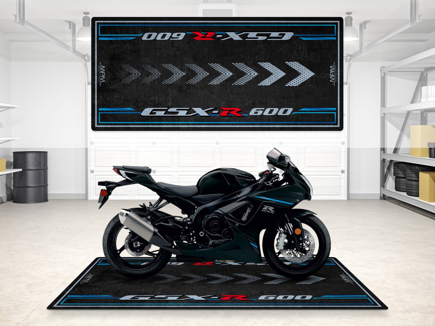 Designed Pit Mat for Suzuki GSX-R600 Motorcycle - MM7358 - Howling Moto