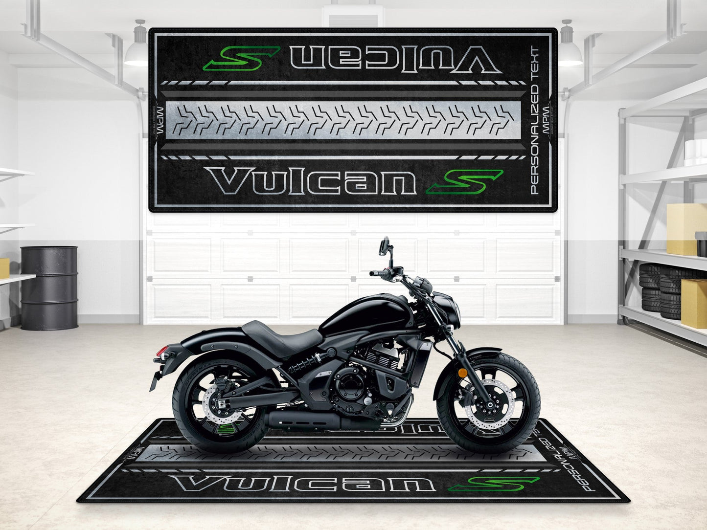Designed Pit Mat for Kawasaki Vulcan S Motorcycle - MM7424 - Howling Moto
