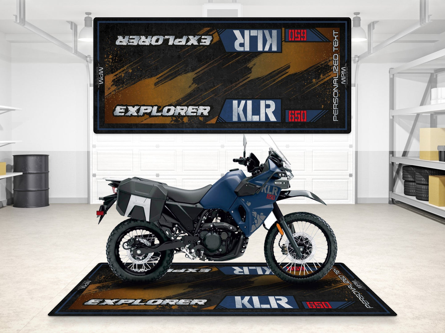 Designed Pit Mat for Kawasaki KLR 650 Motorcycle - MM7431 - Howling Moto