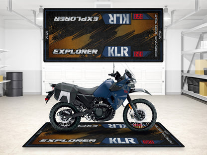 Designed Pit Mat for Kawasaki KLR 650 Motorcycle - MM7431 - Howling Moto