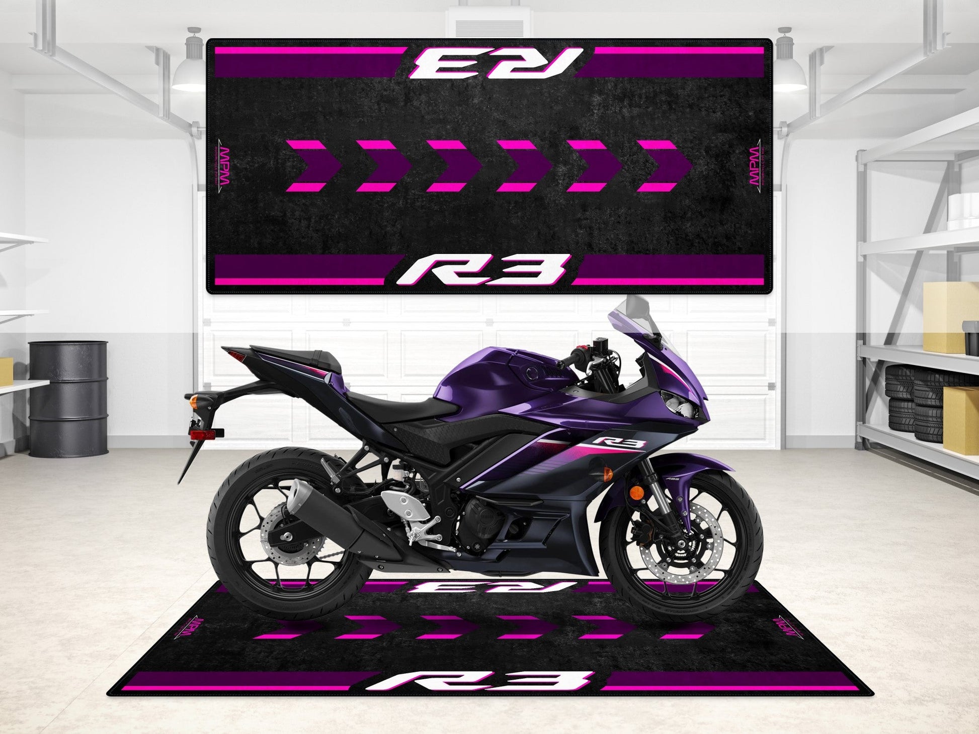 MPM Motorcycle Mat for Yamaha R3 - MM7114 - Howling Moto
