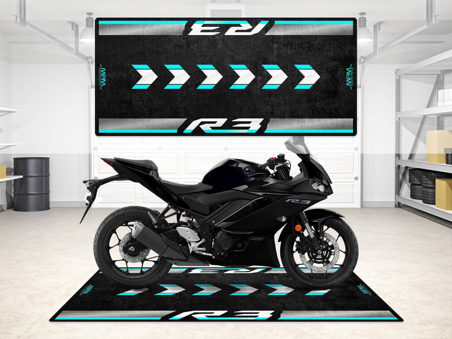 MPM Motorcycle Mat for Yamaha R3 - MM7114 - Howling Moto