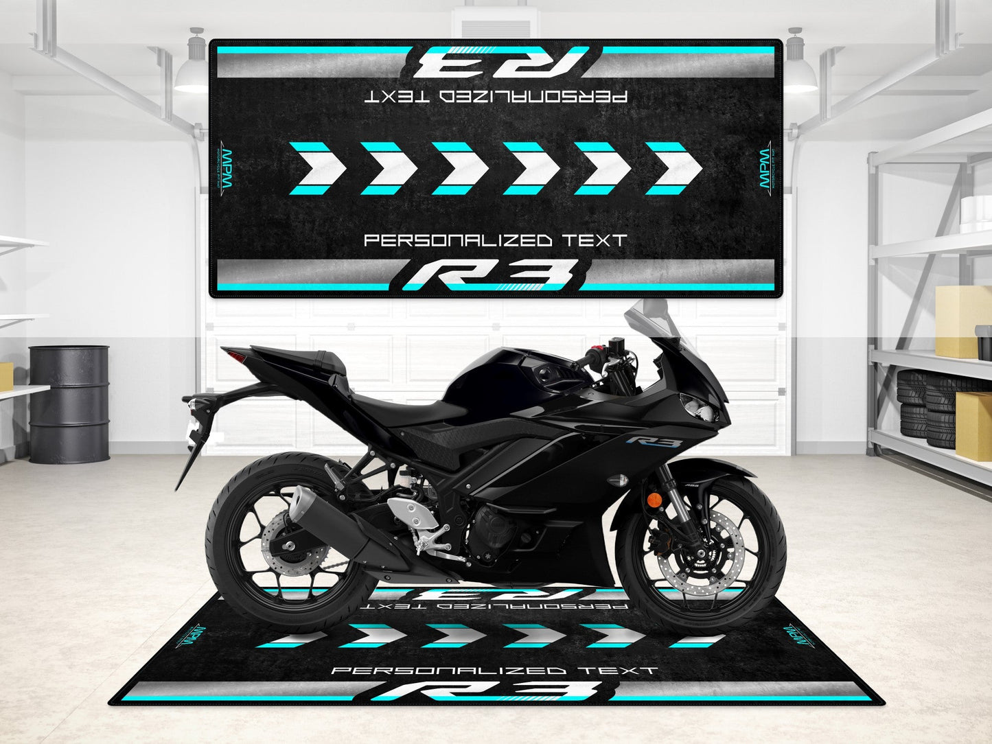 MPM Motorcycle Mat for Yamaha R3 - MM7114 - Howling Moto