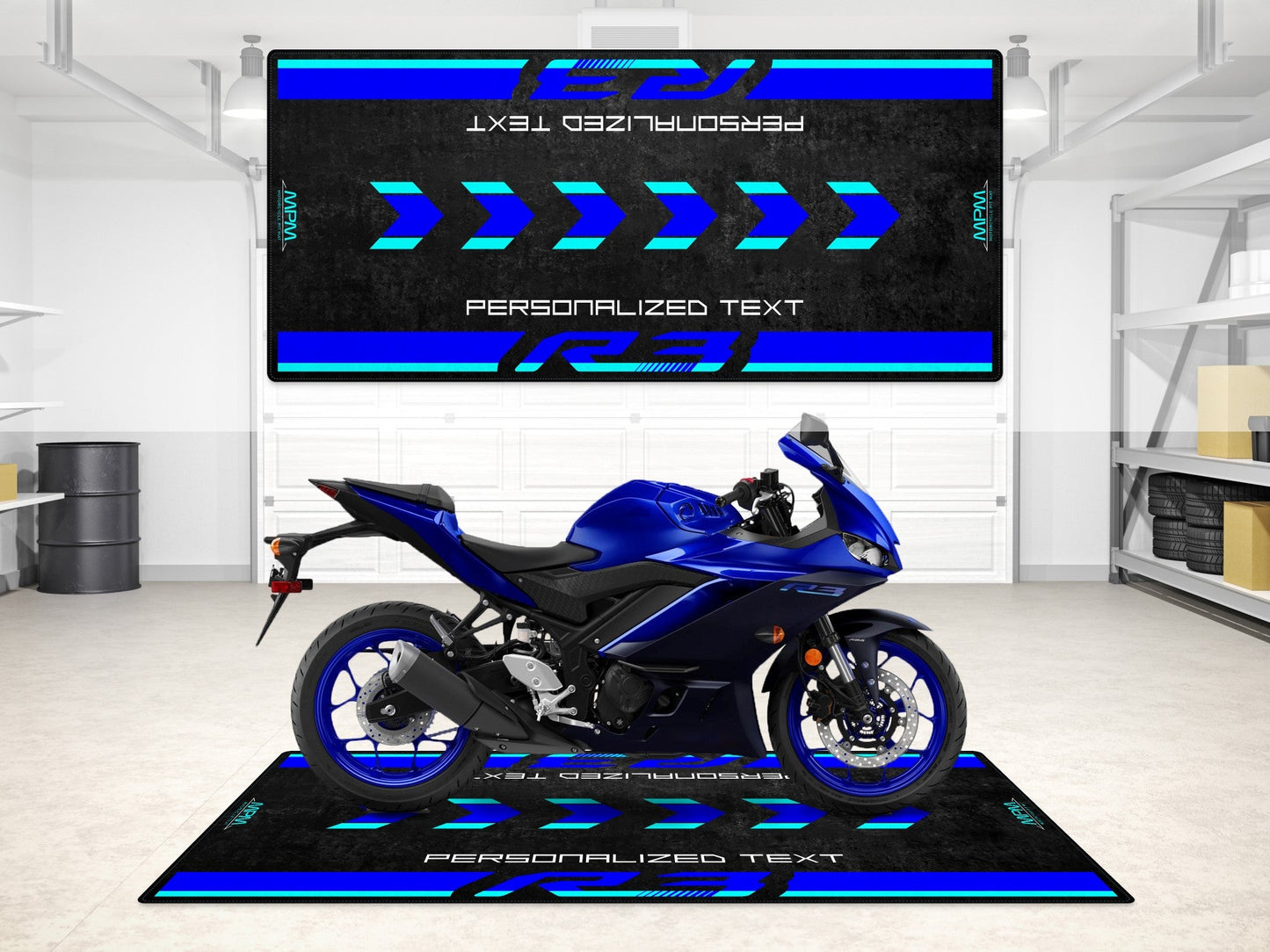 MPM Motorcycle Mat for Yamaha R3 - MM7114 - Howling Moto