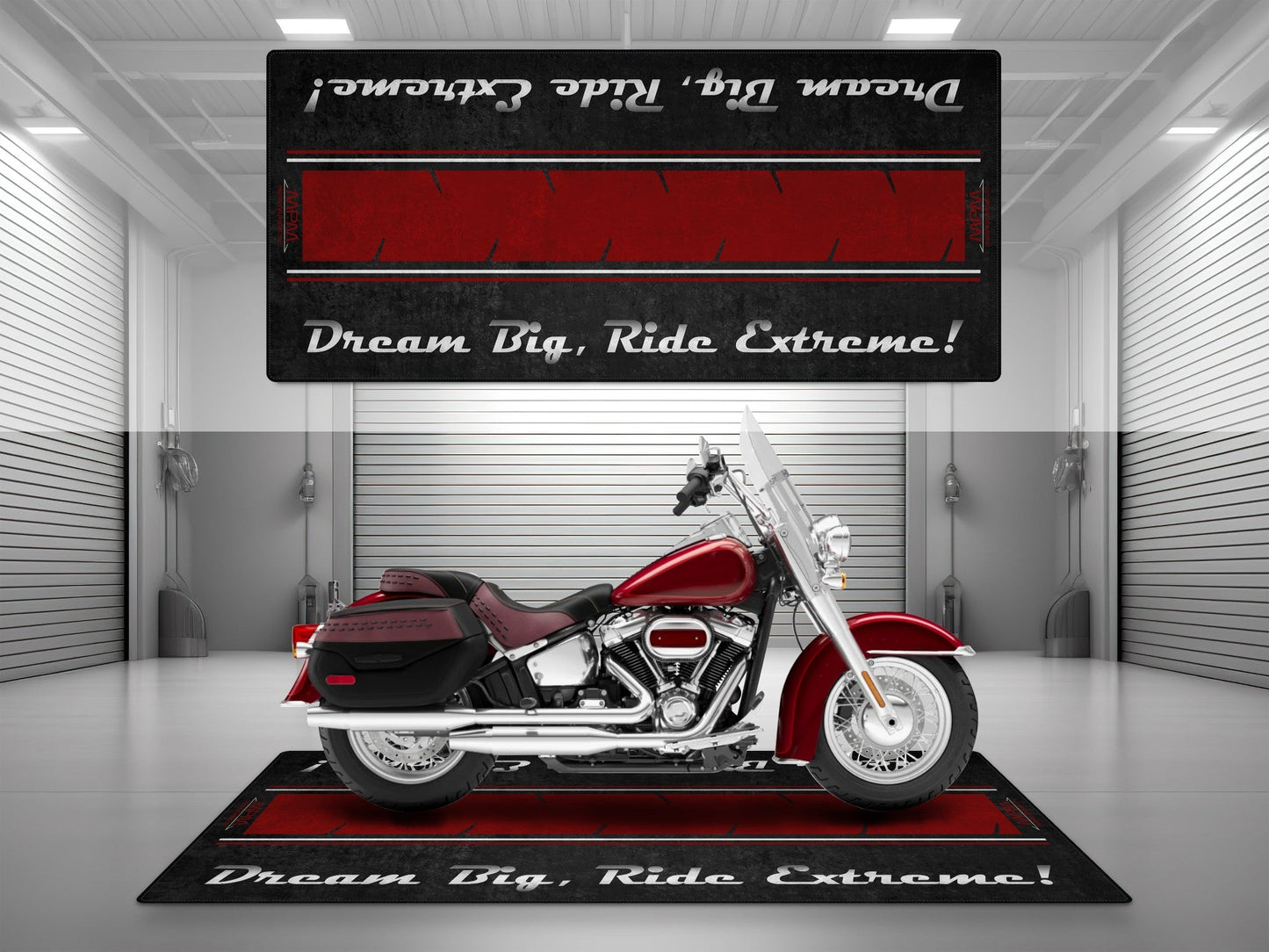 Motorcycle Mat For Cruiser Motorcycle "Dream Big, Ride Extreme" - MM7310 - Howling Moto