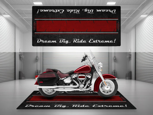 Motorcycle Mat For Cruiser Motorcycle "Dream Big, Ride Extreme" - MM7310 - Howling Moto