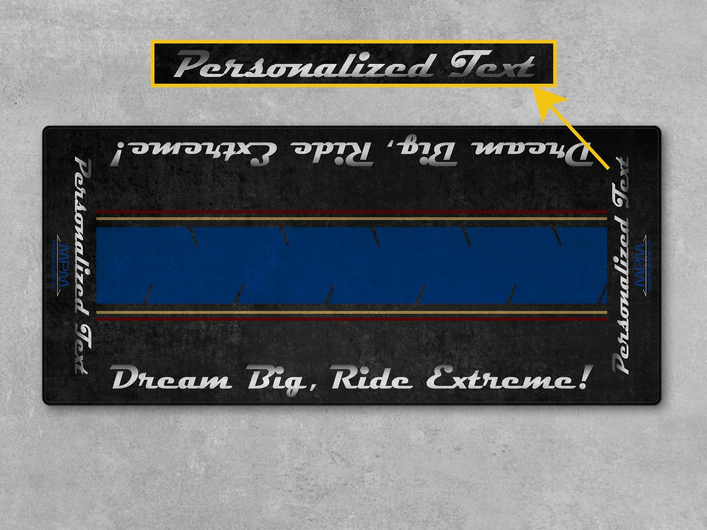Motorcycle Mat For Cruiser Motorcycle "Dream Big, Ride Extreme" - MM7310 - Howling Moto