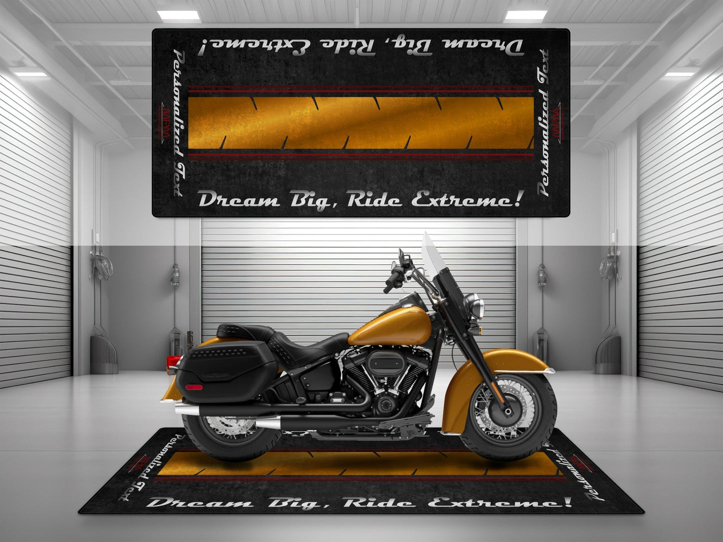 Motorcycle Mat For Cruiser Motorcycle "Dream Big, Ride Extreme" - MM7310 - Howling Moto