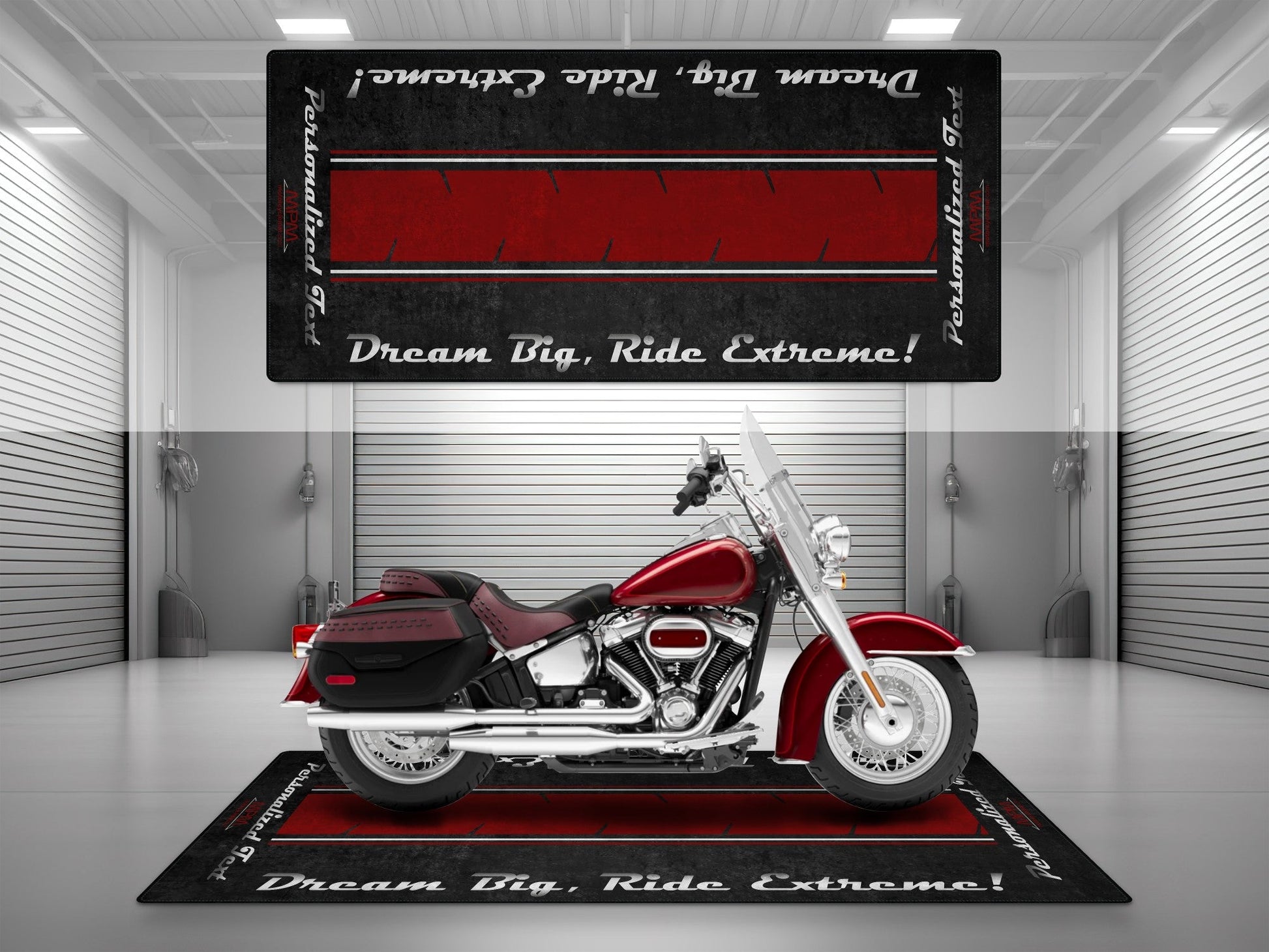 Motorcycle Mat For Cruiser Motorcycle "Dream Big, Ride Extreme" - MM7310 - Howling Moto