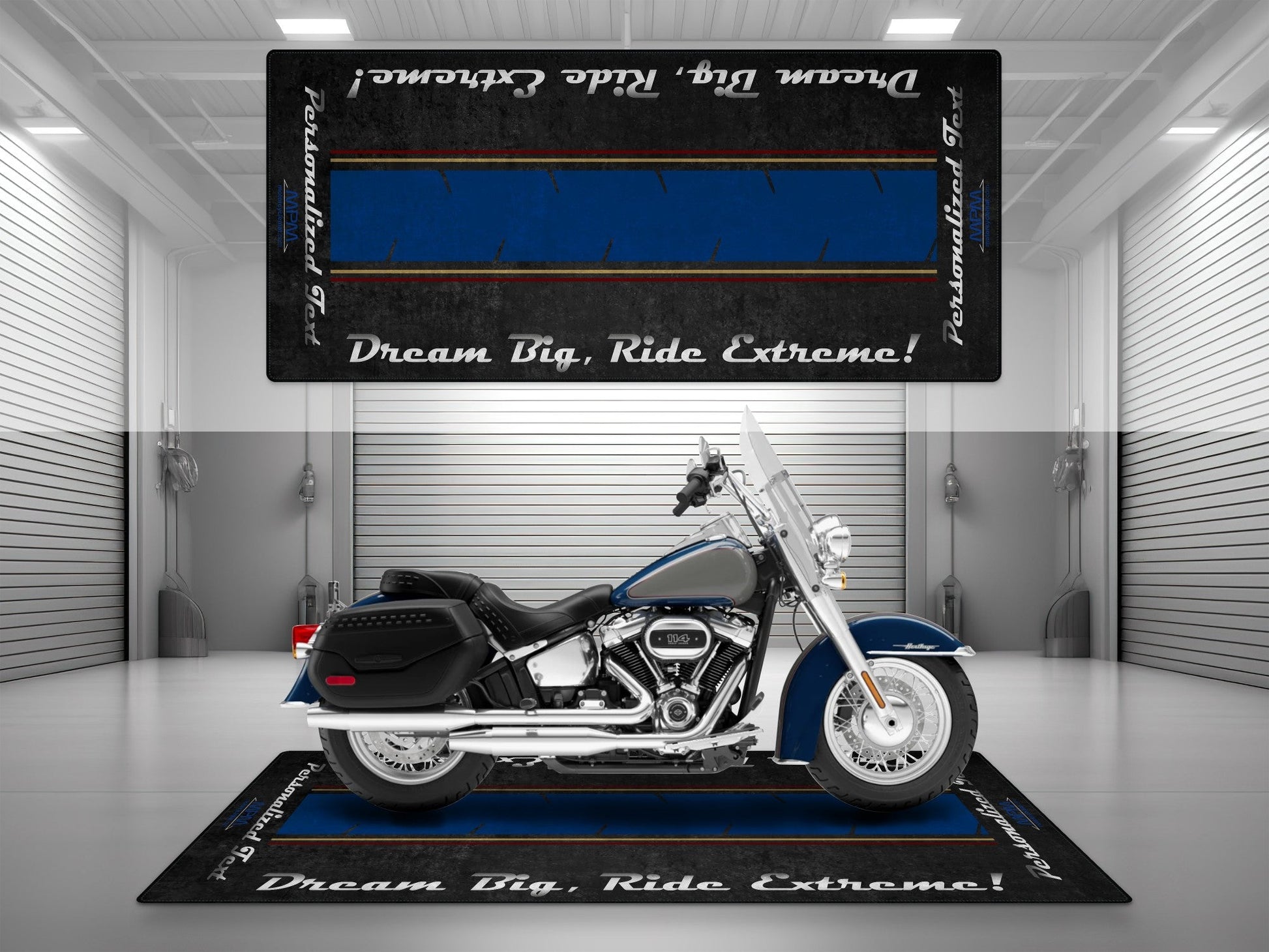 Motorcycle Mat For Cruiser Motorcycle "Dream Big, Ride Extreme" - MM7310 - Howling Moto