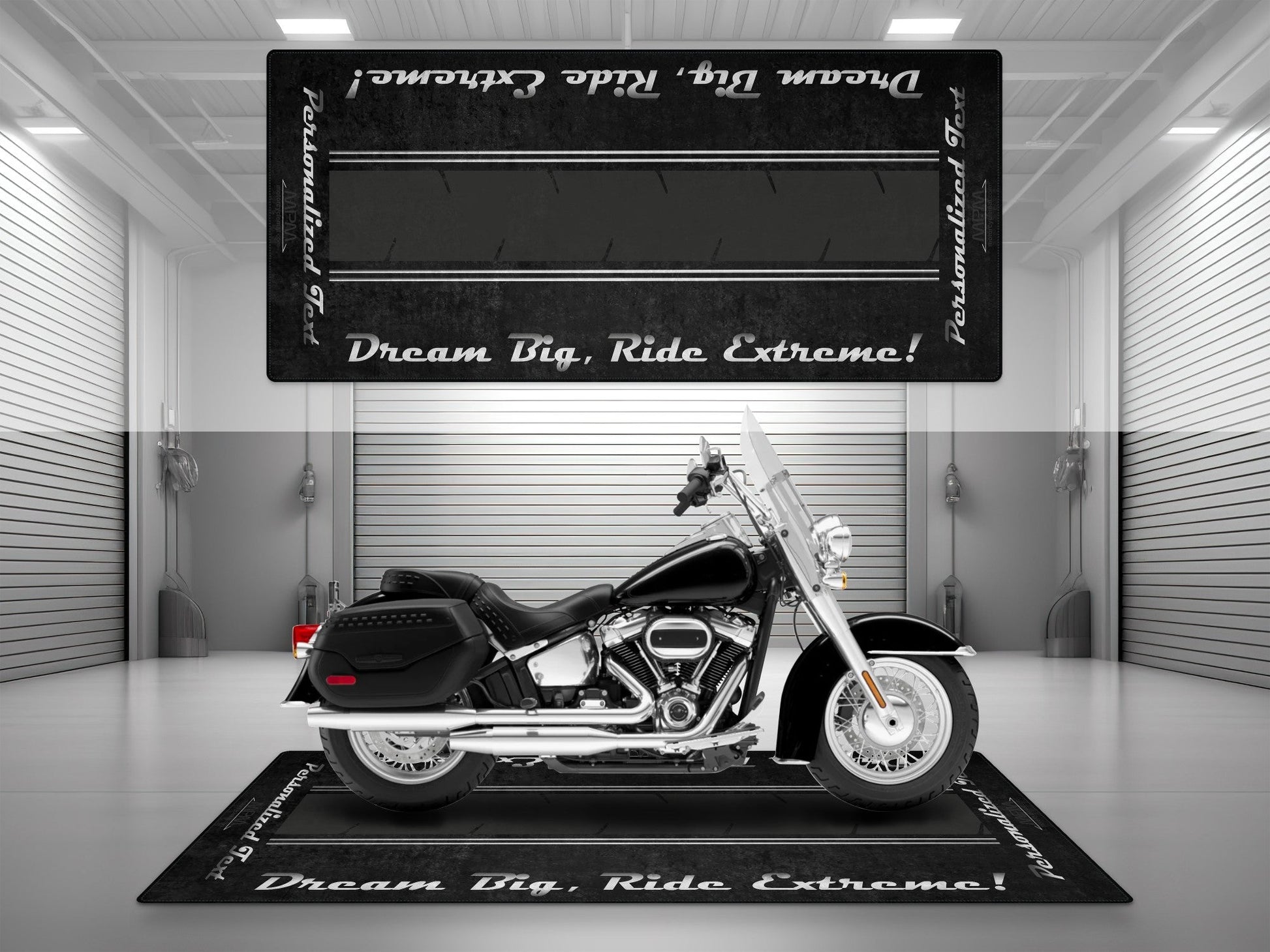Motorcycle Mat For Cruiser Motorcycle "Dream Big, Ride Extreme" - MM7310 - Howling Moto