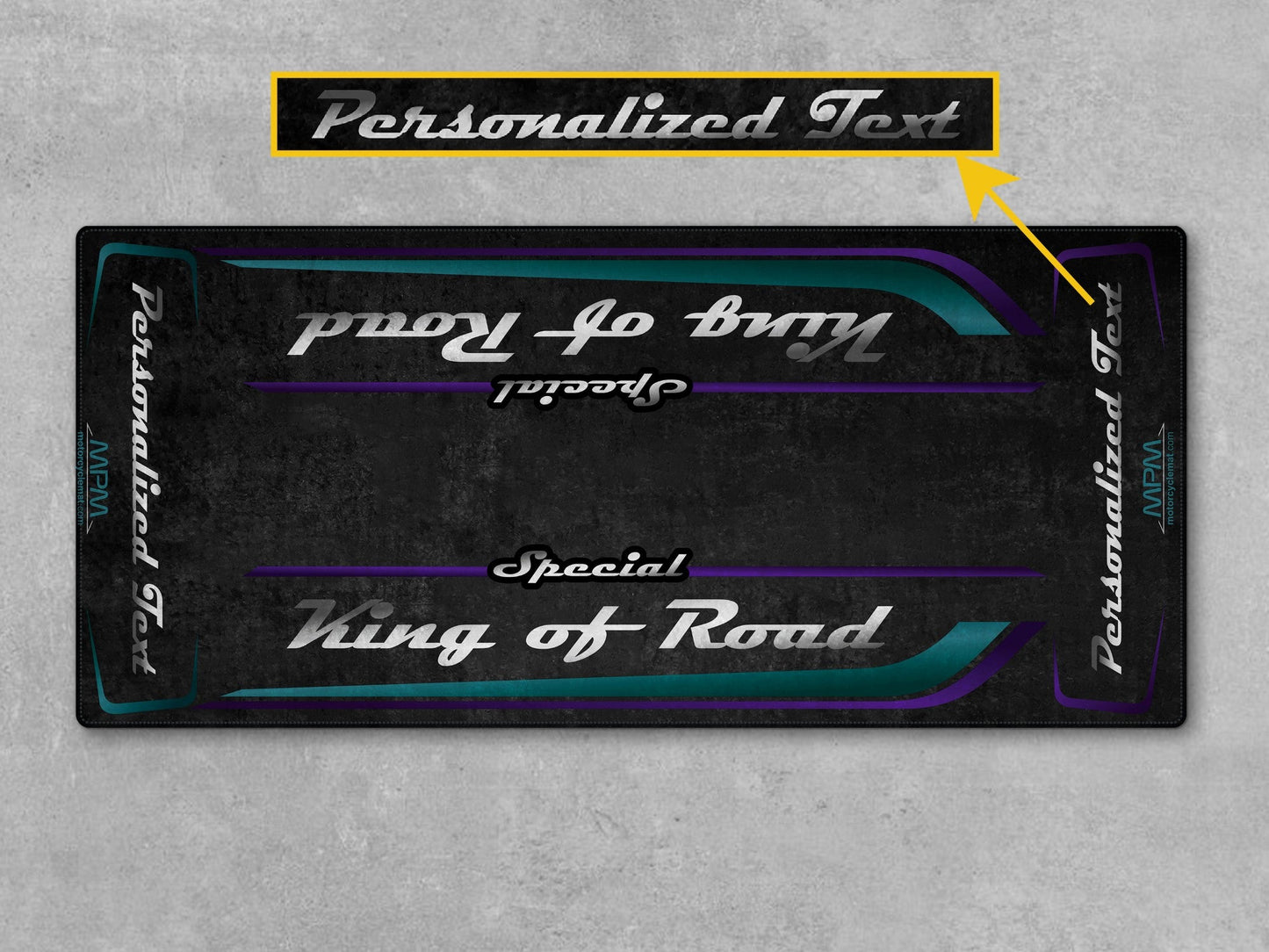 Motorcycle Mat for Cruiser Motorcycle "Special King of Road" - MM7346 - Howling Moto
