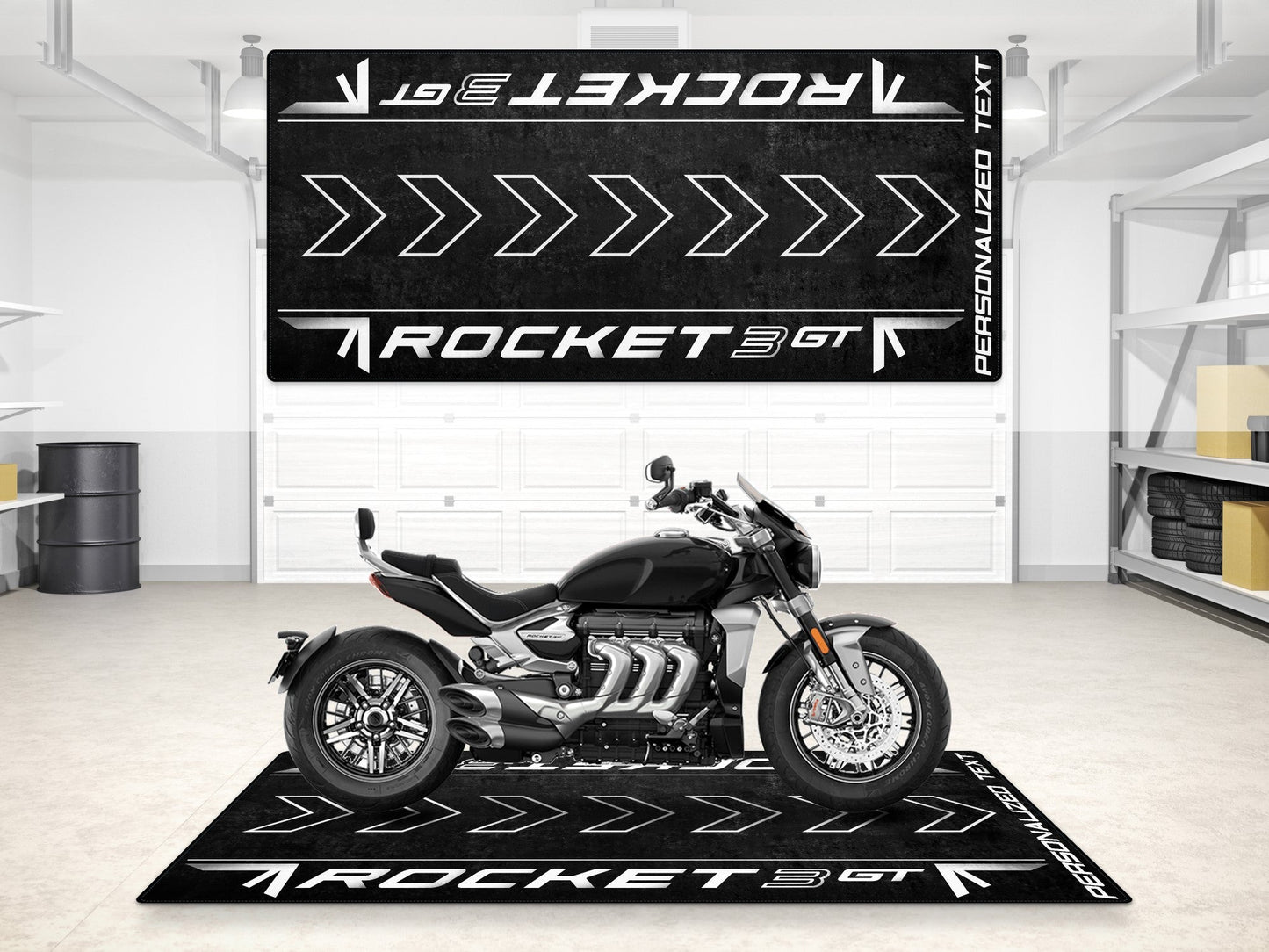 Designed Pit Mat for Rocket 3 GT Models Motorcycle - MM7200 - Howling Moto