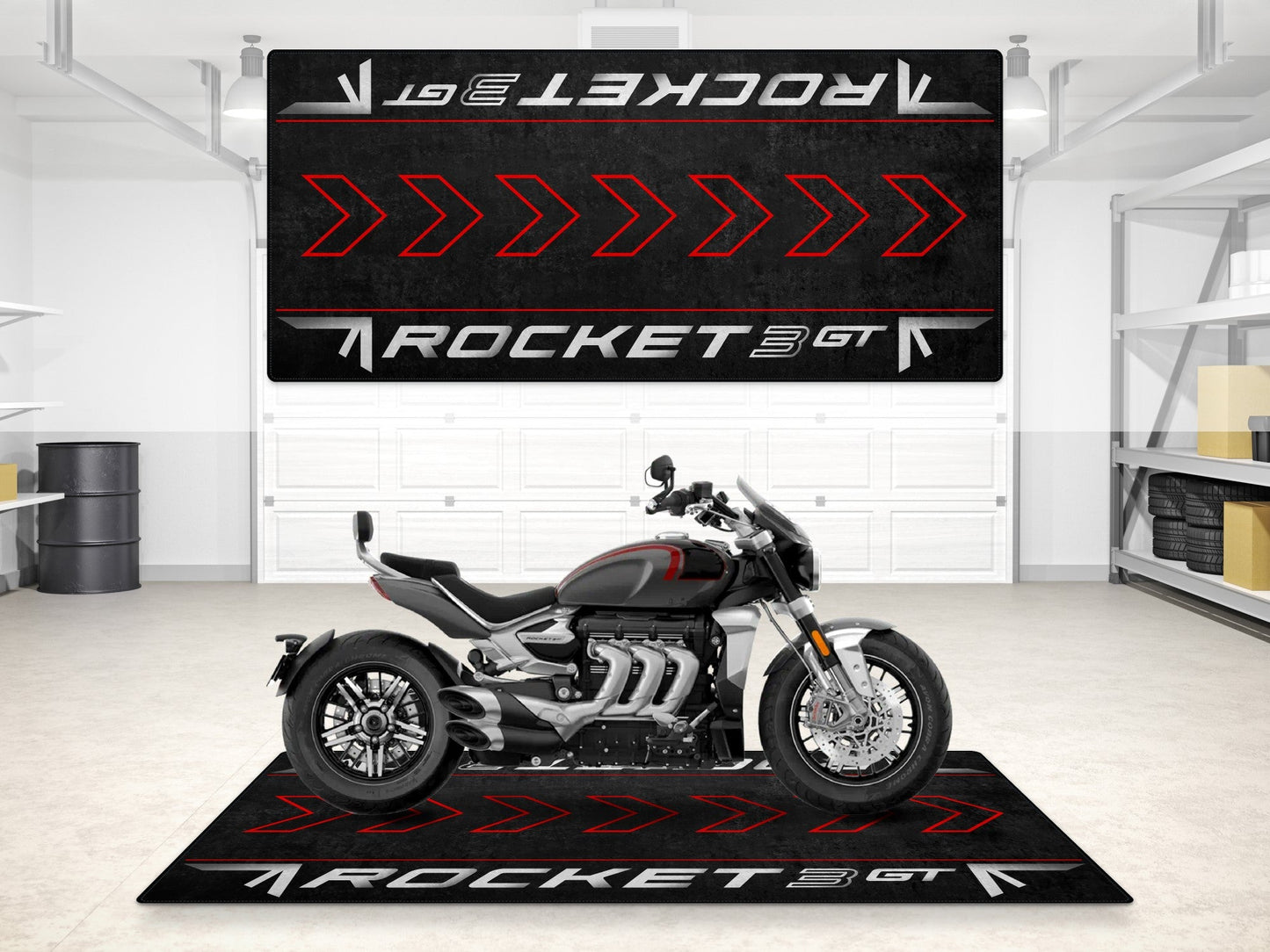 Designed Pit Mat for Rocket 3 GT Models Motorcycle - MM7200 - Howling Moto
