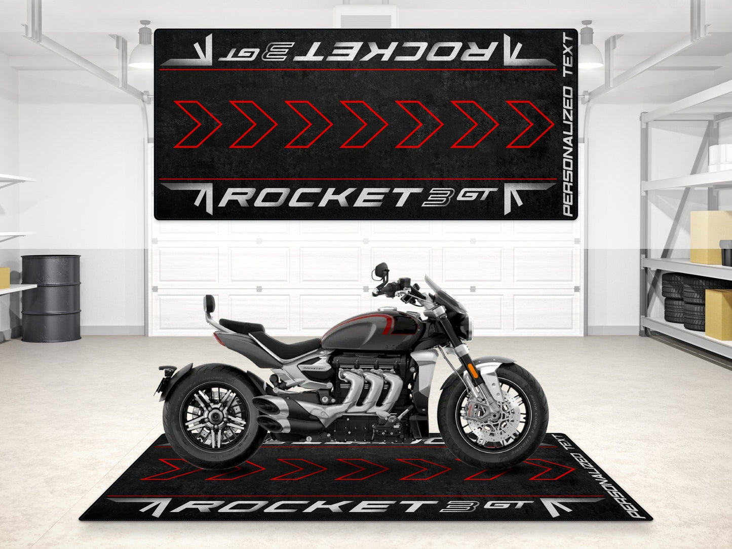 Designed Pit Mat for Rocket 3 GT Models Motorcycle - MM7200 - Howling Moto