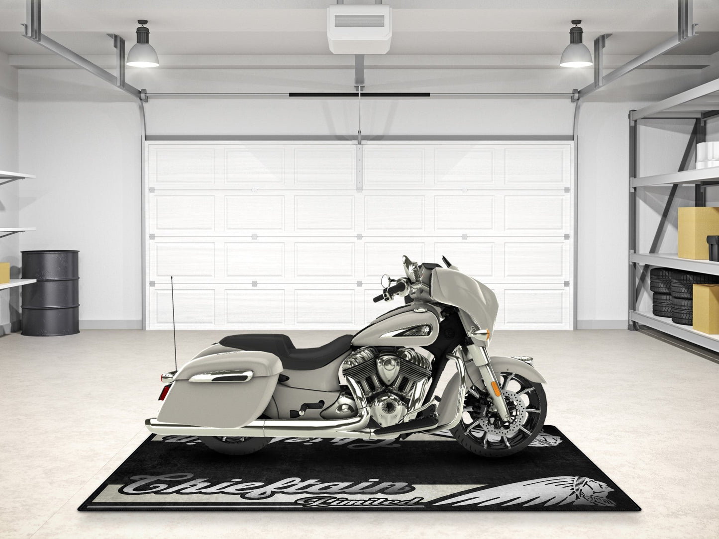 Designed Pit Mat for Indian Chieftain Limited Motorcycle - MM7329 - Howling Moto
