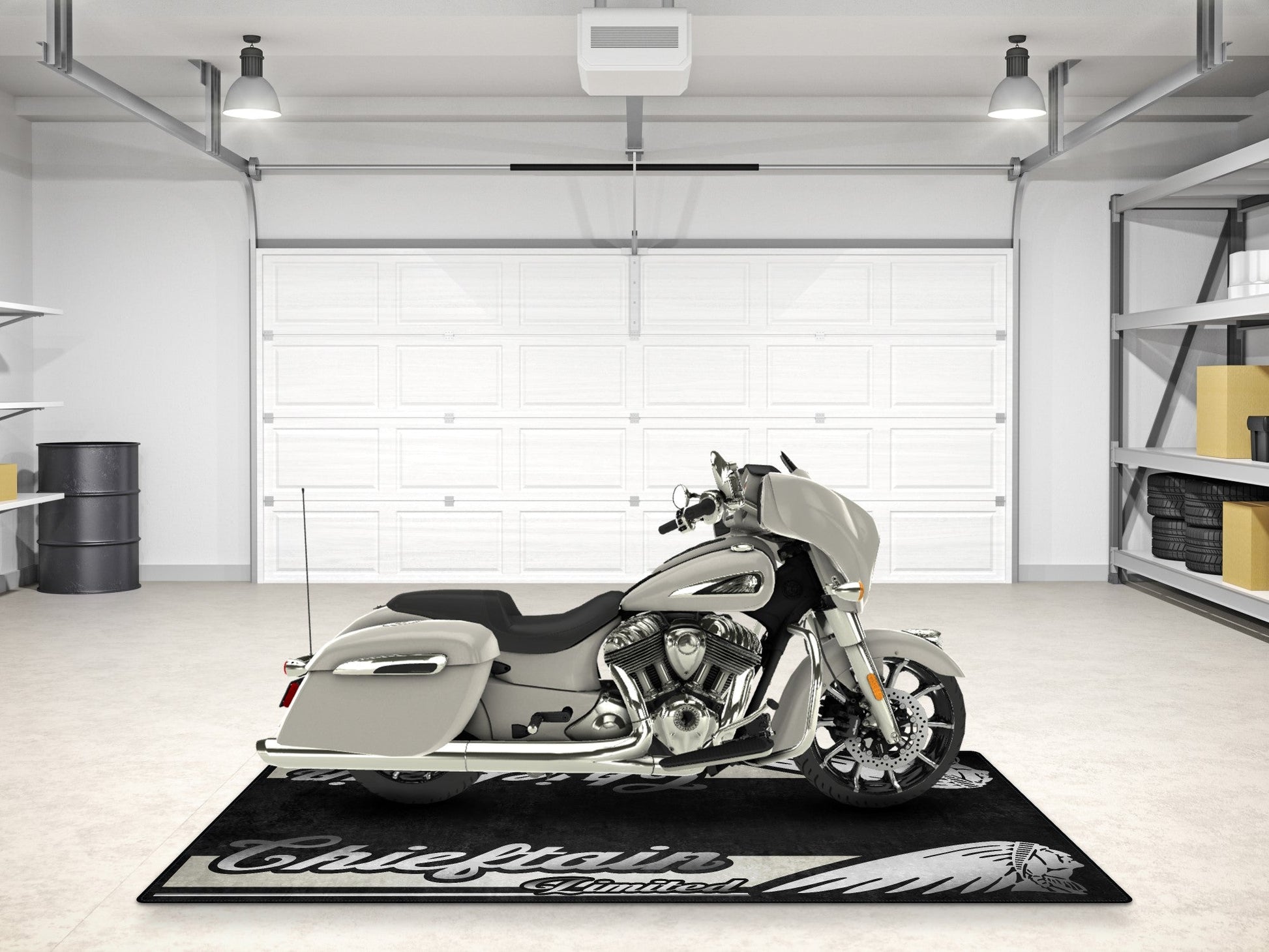 Designed Pit Mat for Indian Chieftain Limited Motorcycle - MM7329 - Howling Moto