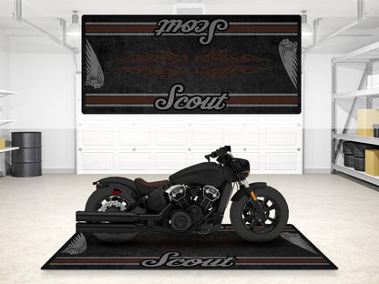 Designed Pit Mat for Indian Scout Bobber Motorcycle - MM7321 - Howling Moto