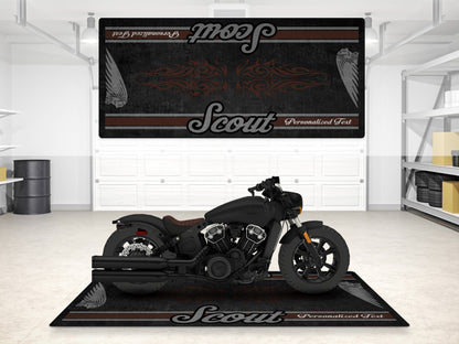 Designed Pit Mat for Indian Scout Bobber Motorcycle - MM7321 - Howling Moto