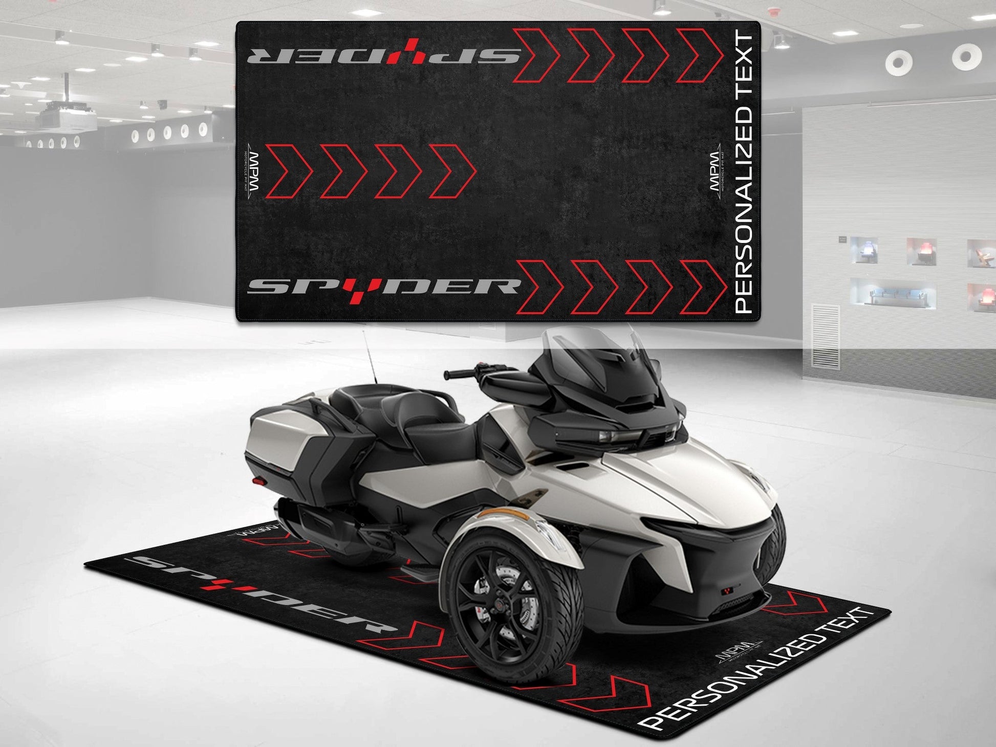 Designed Pit Mat for Can-Am Spyder Motorcycle - MM7213 - Howling Moto
