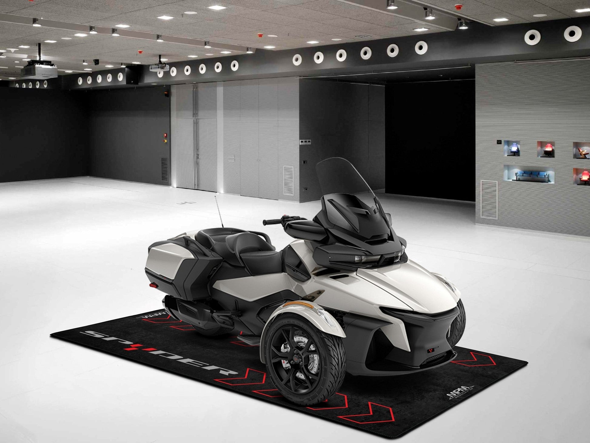 Designed Pit Mat for Can-Am Spyder Motorcycle - MM7213 - Howling Moto