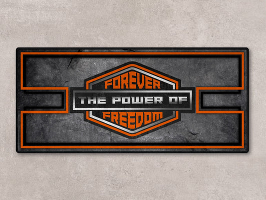 Motorcycle Mat Asphalt Design for Chopper, Cruiser, Touring, Sport Motorcycle "Forever The Power of Freedom" - MM7209 - Howling Moto