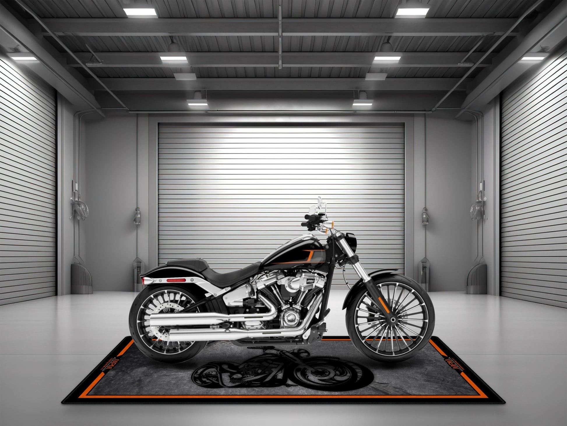 Motorcycle Mat Design for Chopper Motorcycle  - MM7208 - Howling Moto