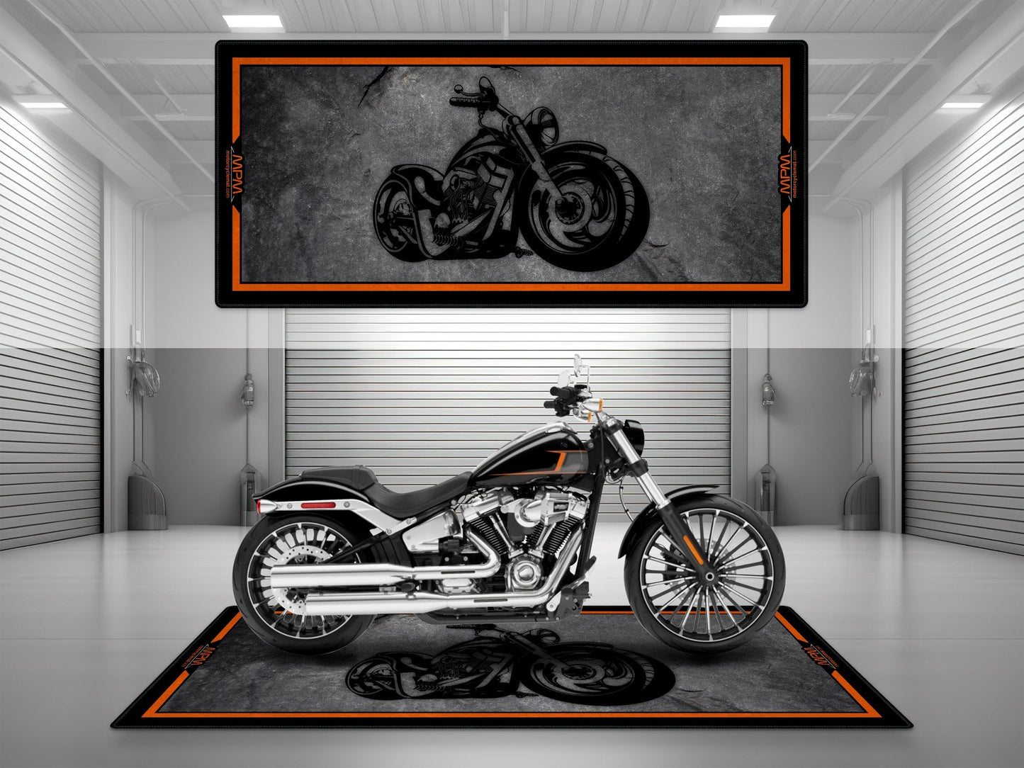 MPM Motorcycle Mat Design for Chopper Motorcycle  - MM7208 - Howling Moto