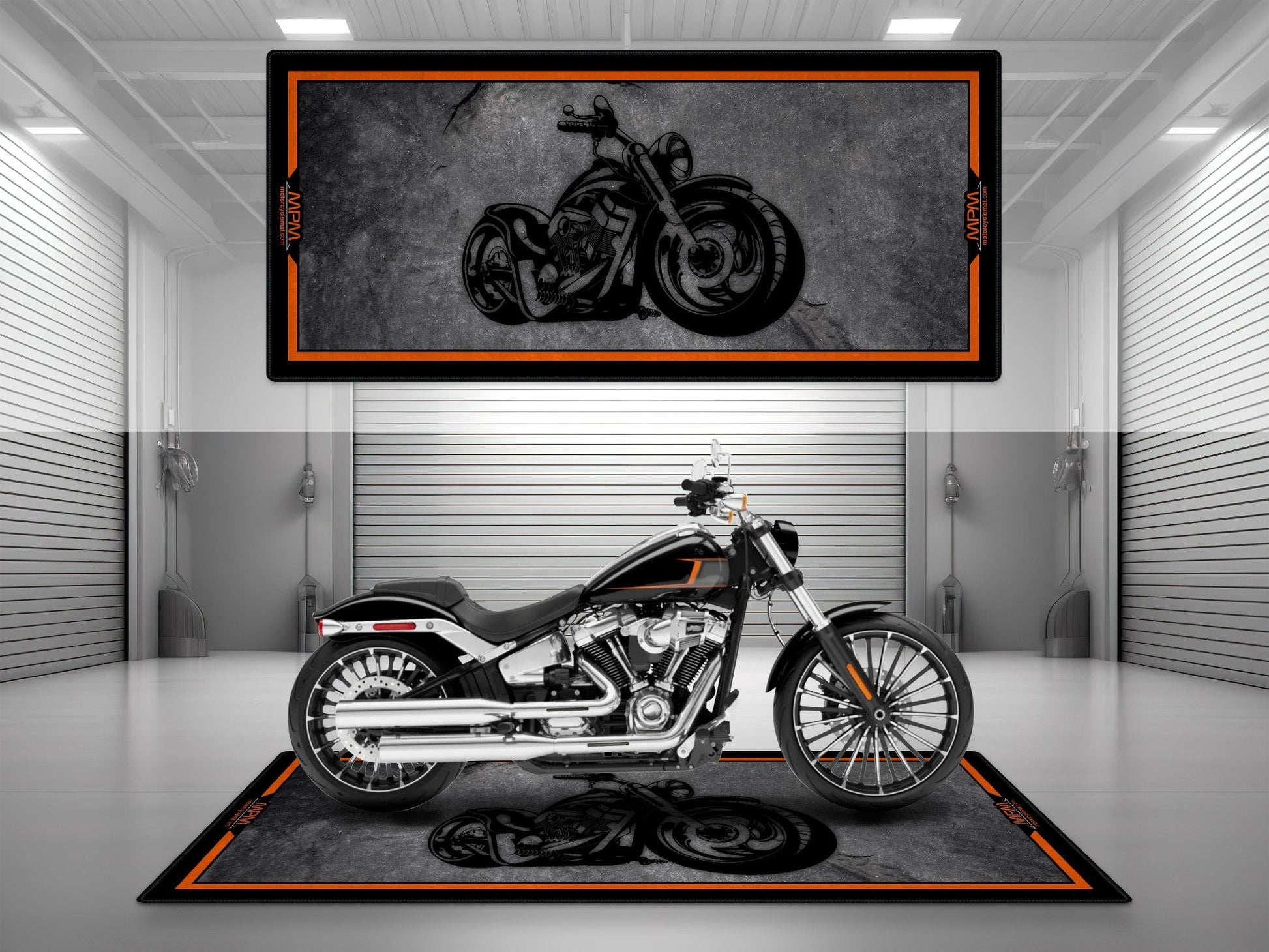MPM Motorcycle Mat Design for Chopper Motorcycle  - MM7208 - Howling Moto