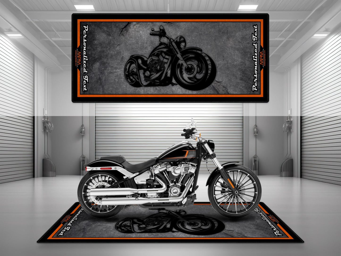 MPM Motorcycle Mat Design for Chopper Motorcycle  - MM7208 - Howling Moto