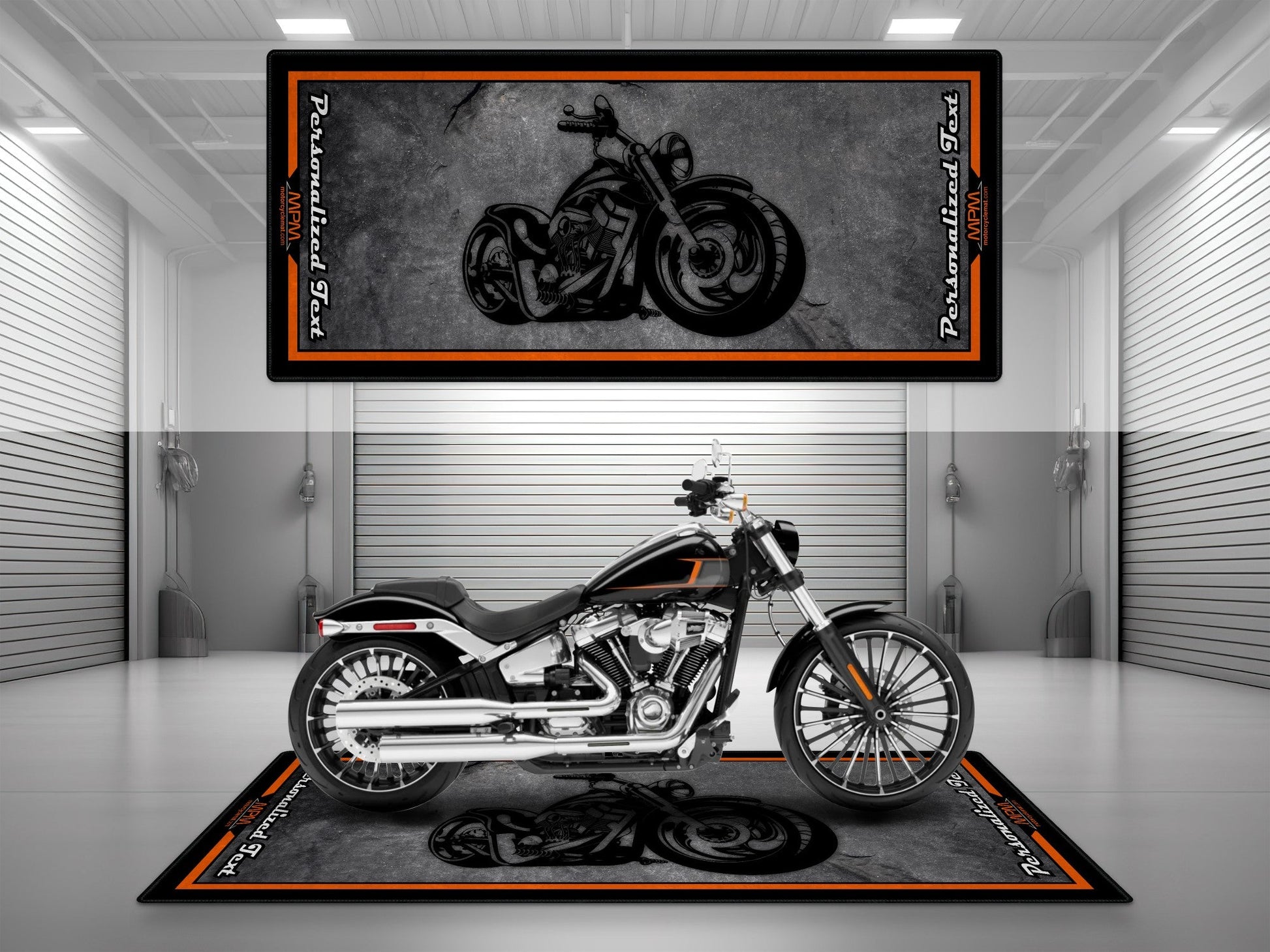 MPM Motorcycle Mat Design for Chopper Motorcycle  - MM7208 - Howling Moto