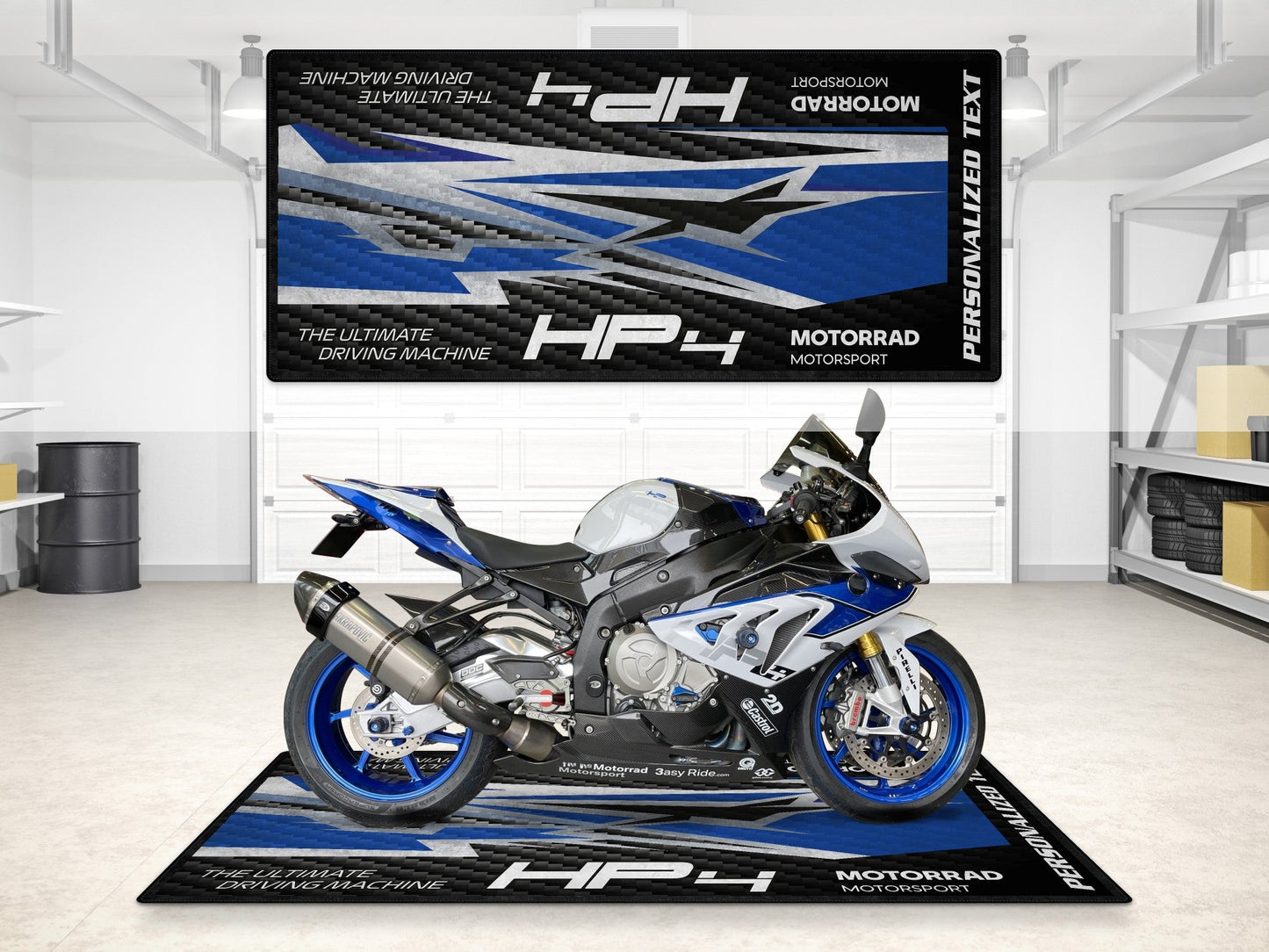 Designed Pit Mat for BMW 1000RR HP4 Motorcycle - MM7254 - Howling Moto