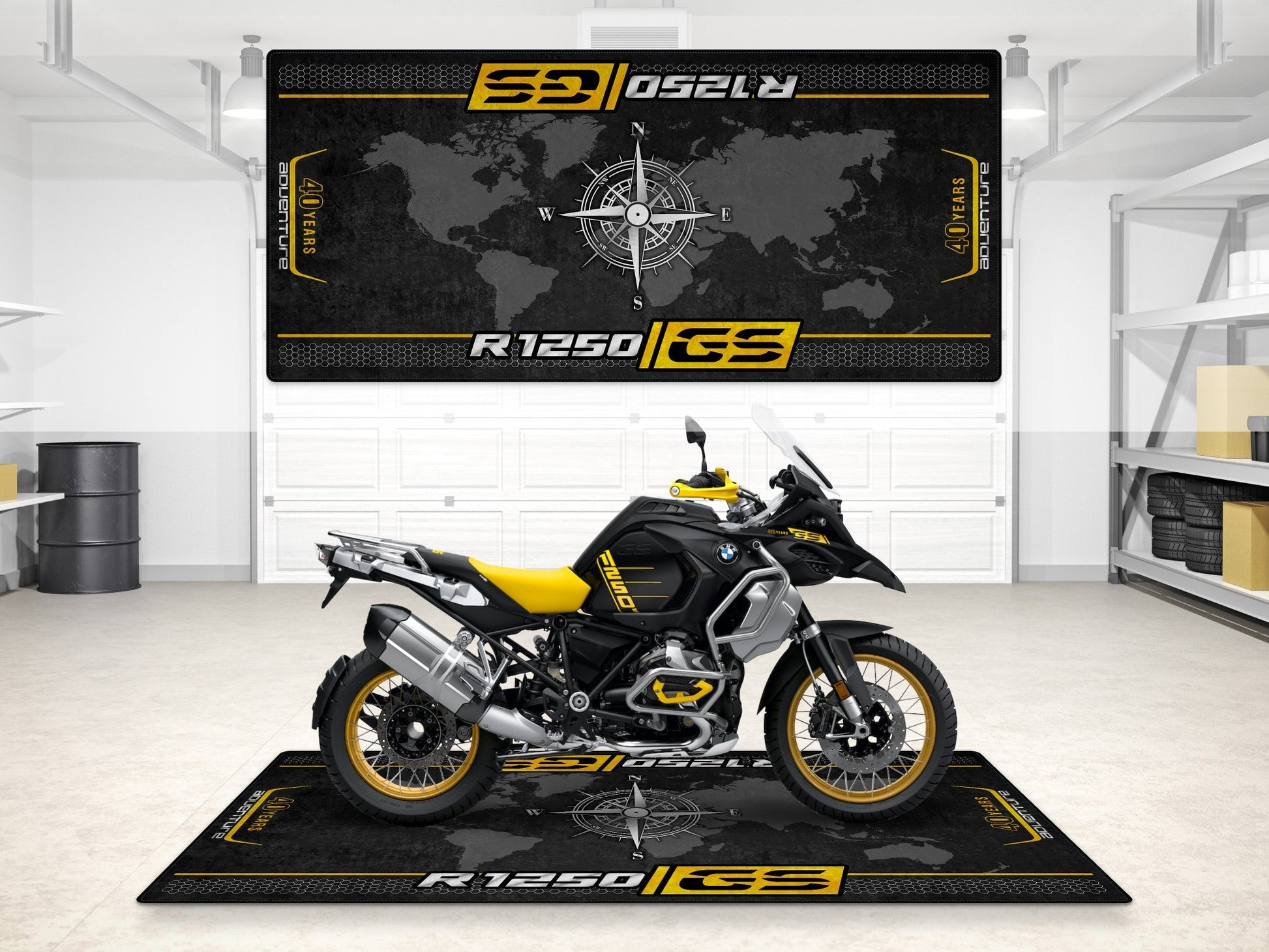 MPM Motorcycle Mat for BMW R1250GS 40th Years Anniversary Adventure - MM7248 - Howling Moto