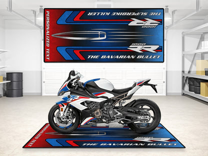Designed Pit Mat for BMW S1000RR "The Bavarian Bullet" Motorcycle - MM7244 - Howling Moto