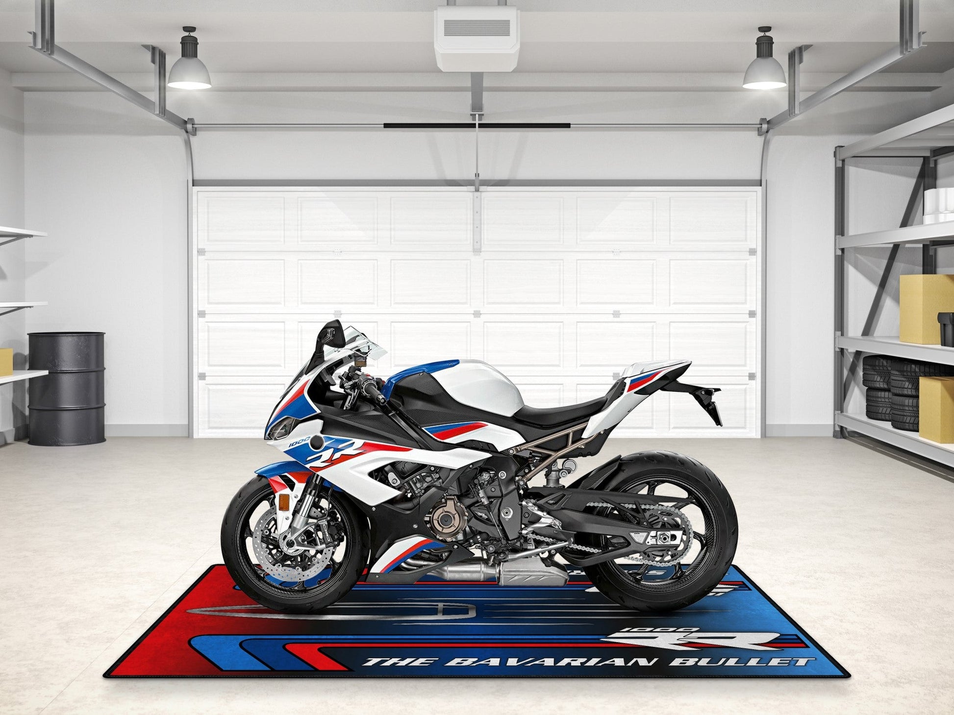 Designed Pit Mat for BMW S1000RR "The Bavarian Bullet" Motorcycle - MM7244 - Howling Moto