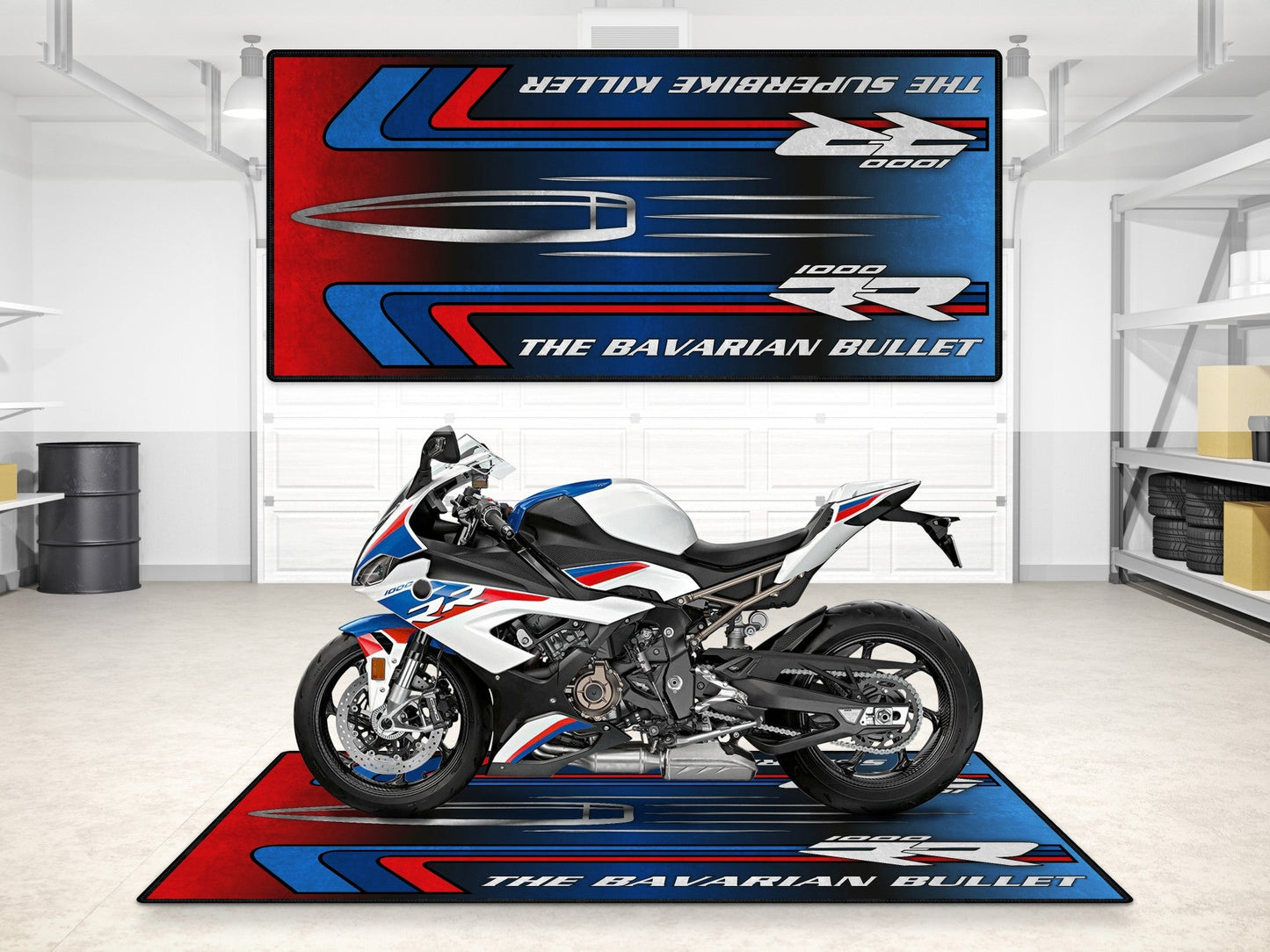 MPM Motorcycle Mat for BMW S1000RR "The Bavarian Bullet" - MM7244 - Howling Moto
