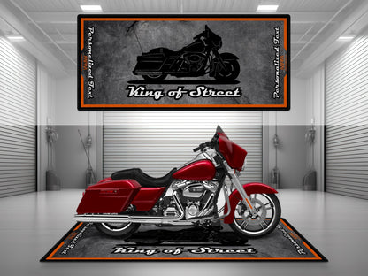 Motorcycle Mat Asphalt Design for Cruiser Motorcycle "King of Street" - MM7264 - Howling Moto