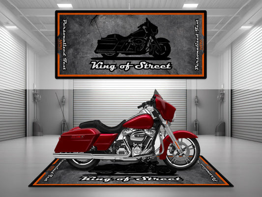 Motorcycle Mat Asphalt Design for Cruiser Motorcycle "King of Street" - MM7264 - Howling Moto