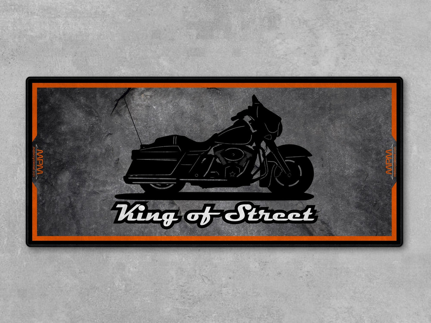Motorcycle Mat Asphalt Design for Cruiser Motorcycle "King of Street" - MM7264 - Howling Moto