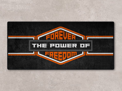 Motorcycle Mat for Cruiser - Touring - Sport Motorcycle " Forever The Power of Freedom " - MM7101 - Howling Moto