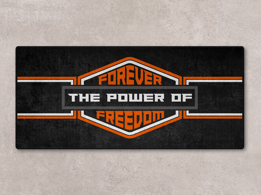 Motorcycle Mat for Cruiser - Touring - Sport Motorcycle " Forever The Power of Freedom " - MM7101 - Howling Moto
