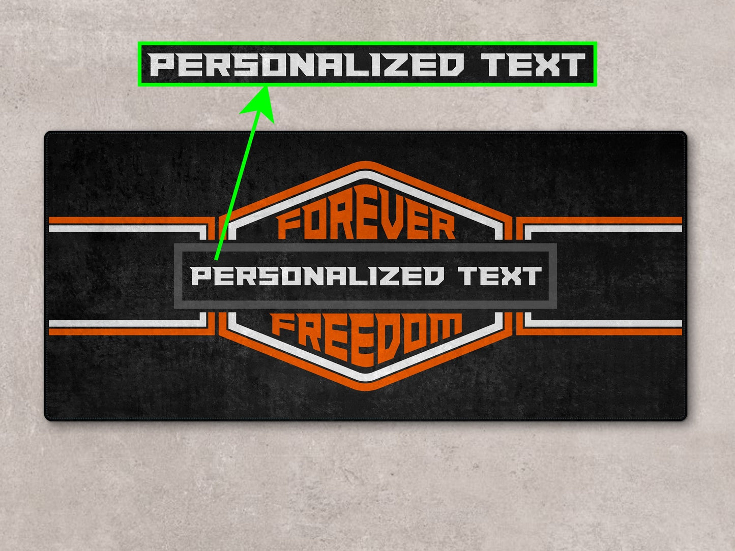 Motorcycle Mat for Cruiser - Touring - Sport Motorcycle " Forever The Power of Freedom " - MM7101 - Howling Moto