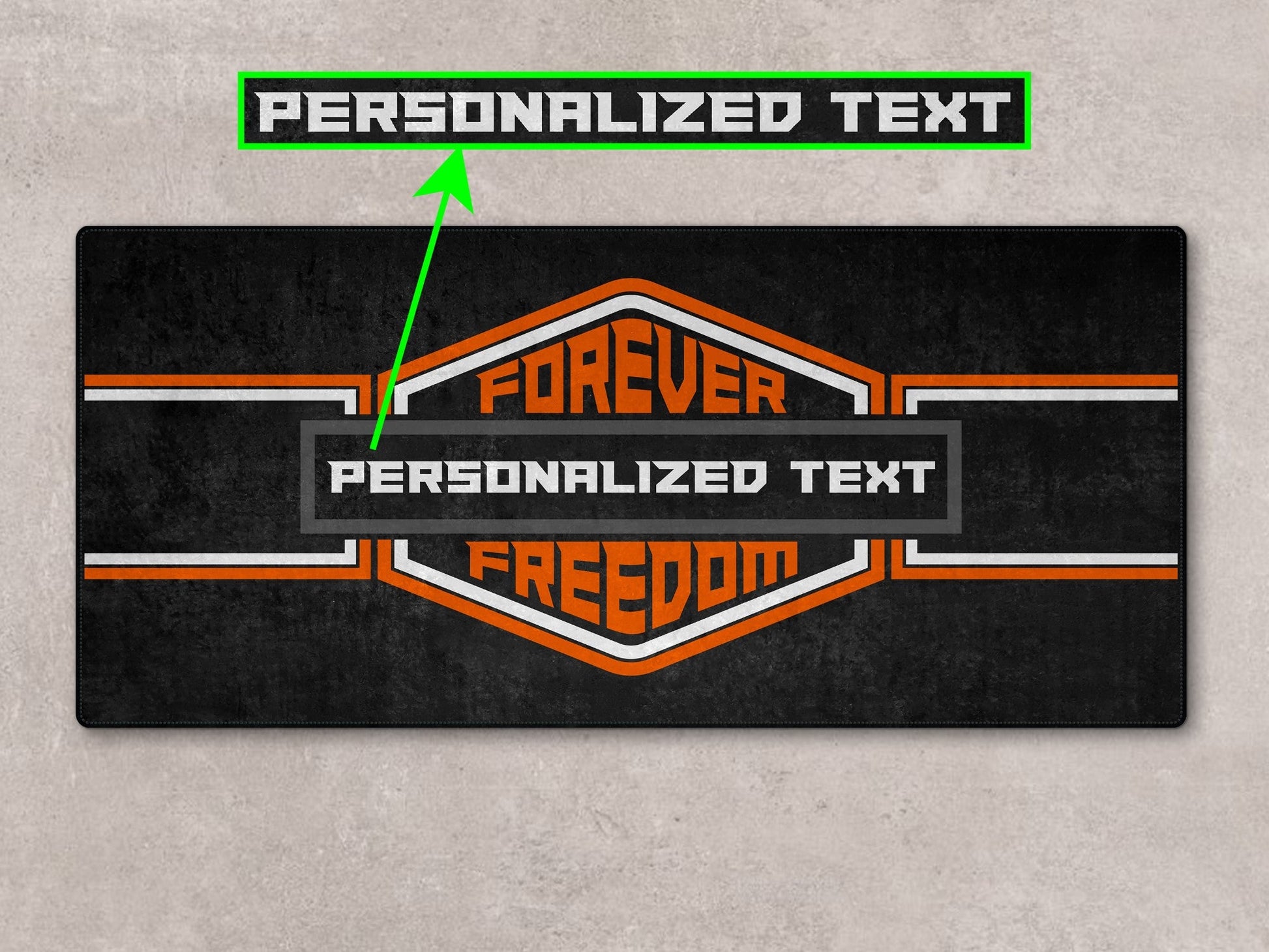 Motorcycle Mat for Cruiser - Touring - Sport Motorcycle " Forever The Power of Freedom " - MM7101 - Howling Moto