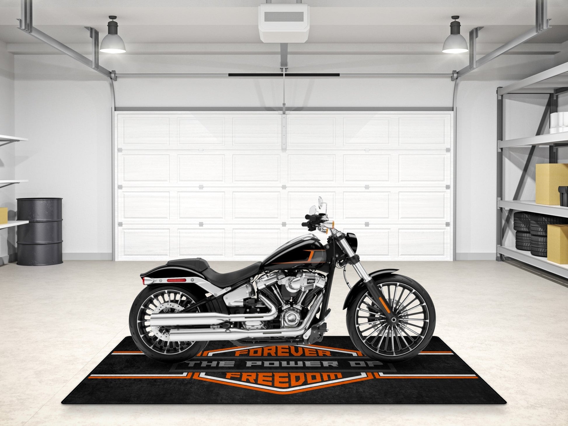 Motorcycle Mat for Cruiser - Touring - Sport Motorcycle " Forever The Power of Freedom " - MM7101 - Howling Moto