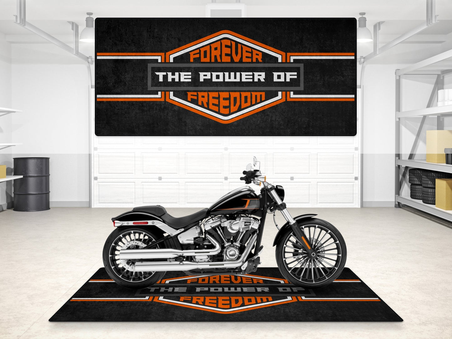 MPM Motorcycle Mat for Cruiser - Touring - Sport Motorcycle " Forever The Power of Freedom " - MM7101 - Howling Moto