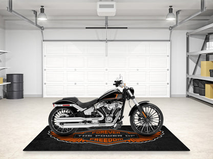 Motorcycle Mat for Cruiser - Touring - Sport Motorcycle Wings " Forever The Power of Freedom " -  MM7102 - Howling Moto
