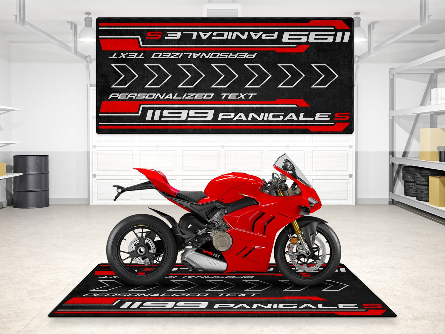 Designed Pit Mat for Ducati 1199 Panigale S Motorcycle - MM7183 - Howling Moto