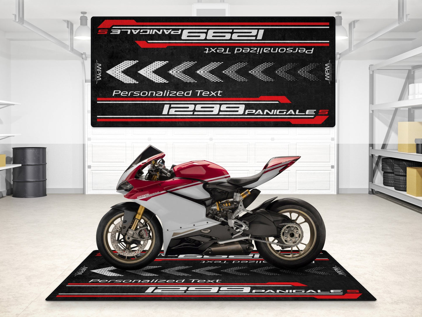 Designed Pit Mat for Ducati 1299 Panigale S Motorcycle - MM7185 - Howling Moto