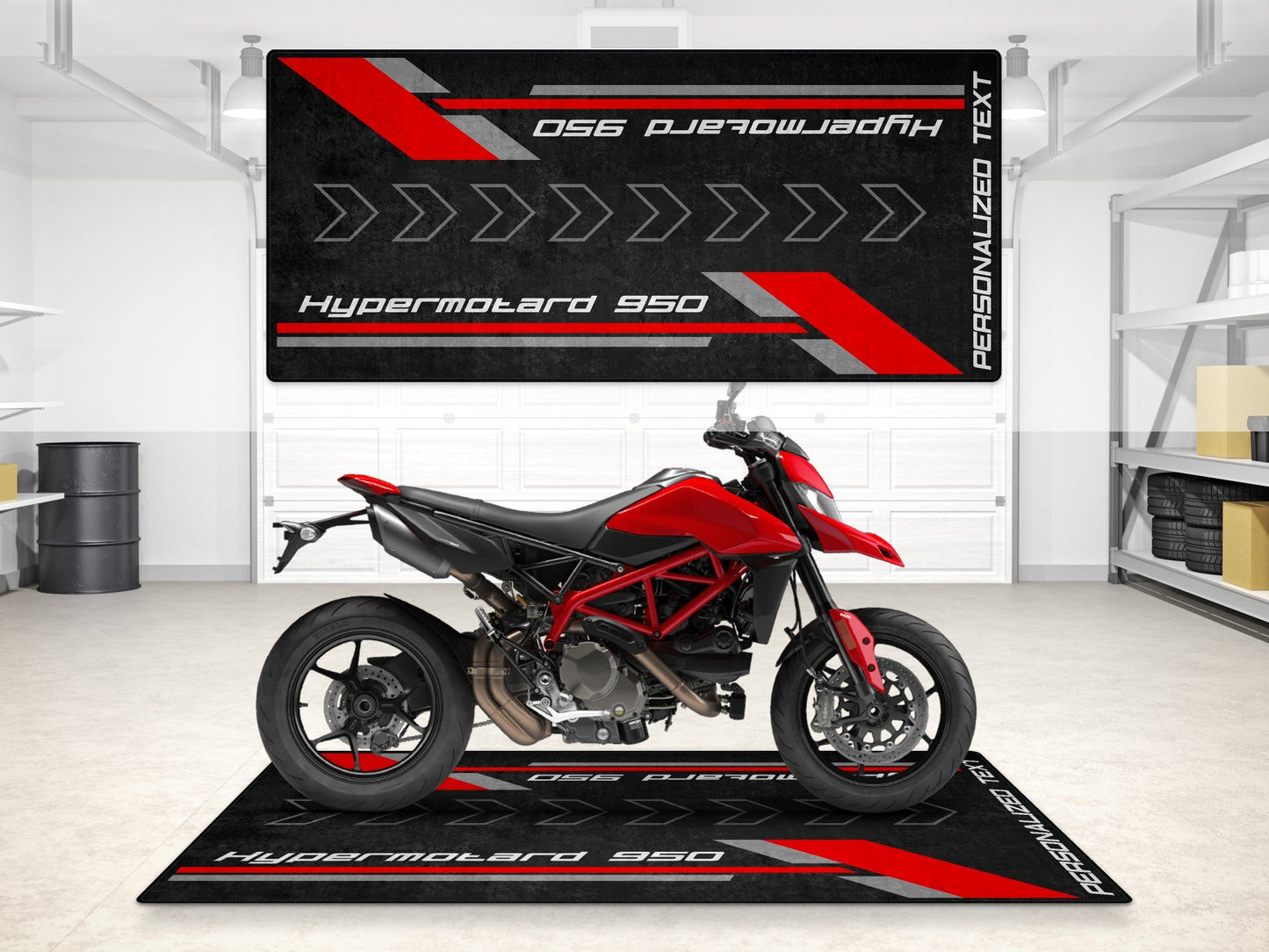 Designed Pit Mat for Ducati Hypermotard 950 Motorcycle - MM7178 - Howling Moto