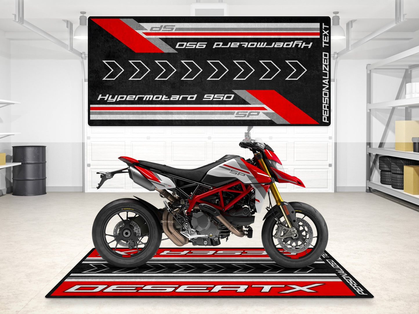 Designed Pit Mat for Ducati Hypermotard 950 SP Motorcycle - MM7257 - Howling Moto